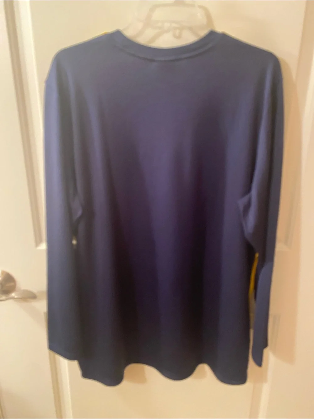 Men’s Jordan Dri-fit Maize and Navy Michigan Long Sleeve Tee